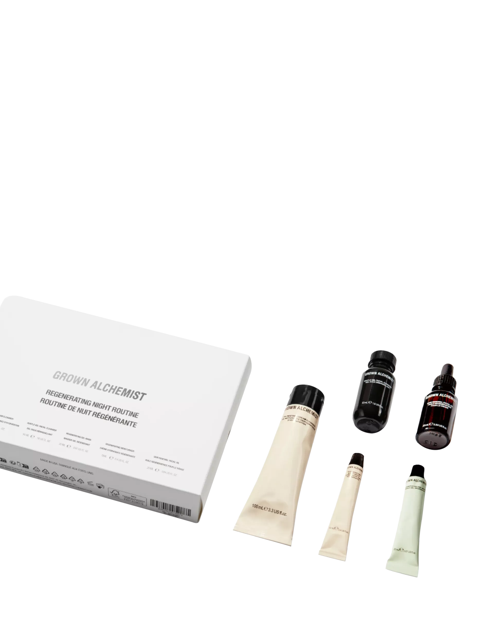 Grown Alchemist regenerating night routine skincare gift set, UK version