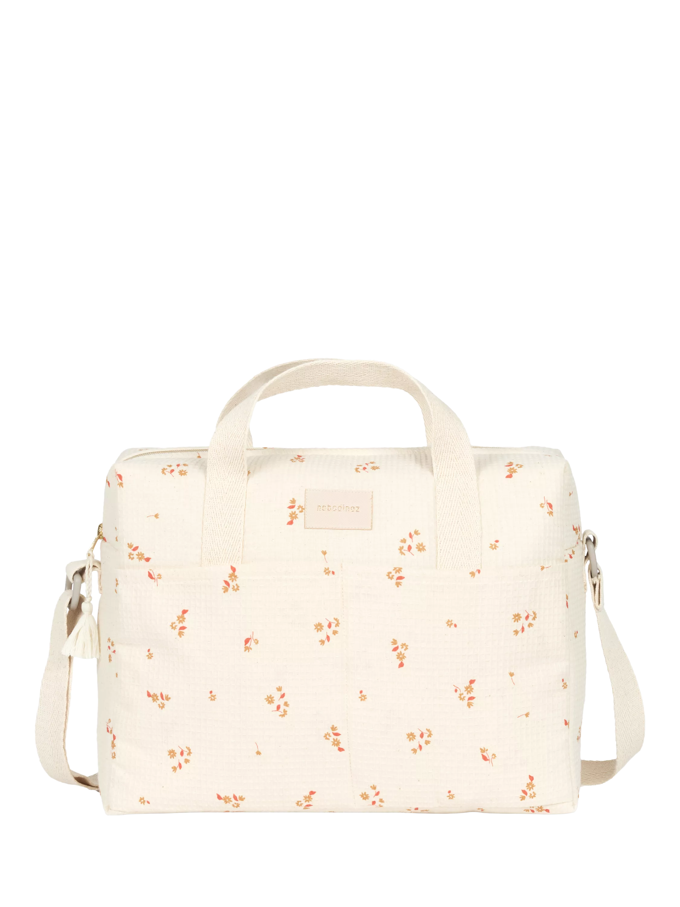 Nobodinoz Gala changing bag yellow lily organic cotton, UK version
