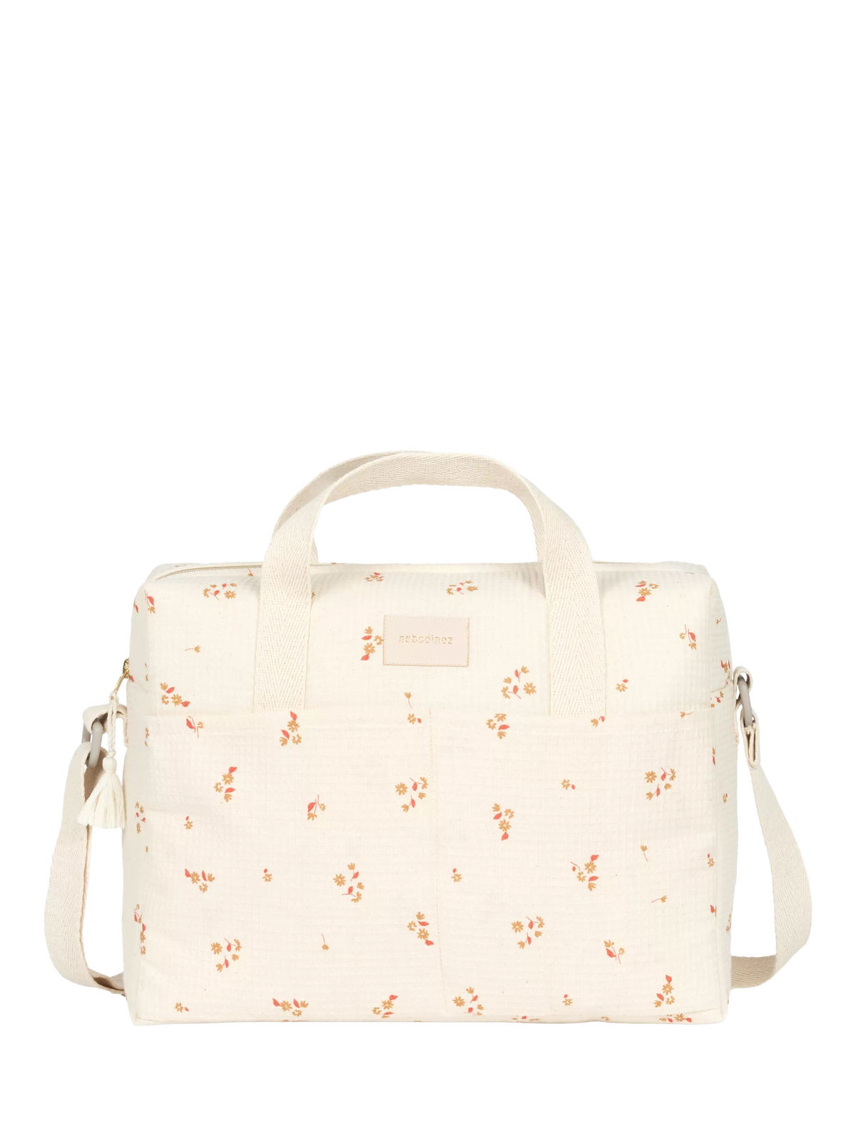 Nobodinoz Gala changing bag yellow lily organic cotton, UK version