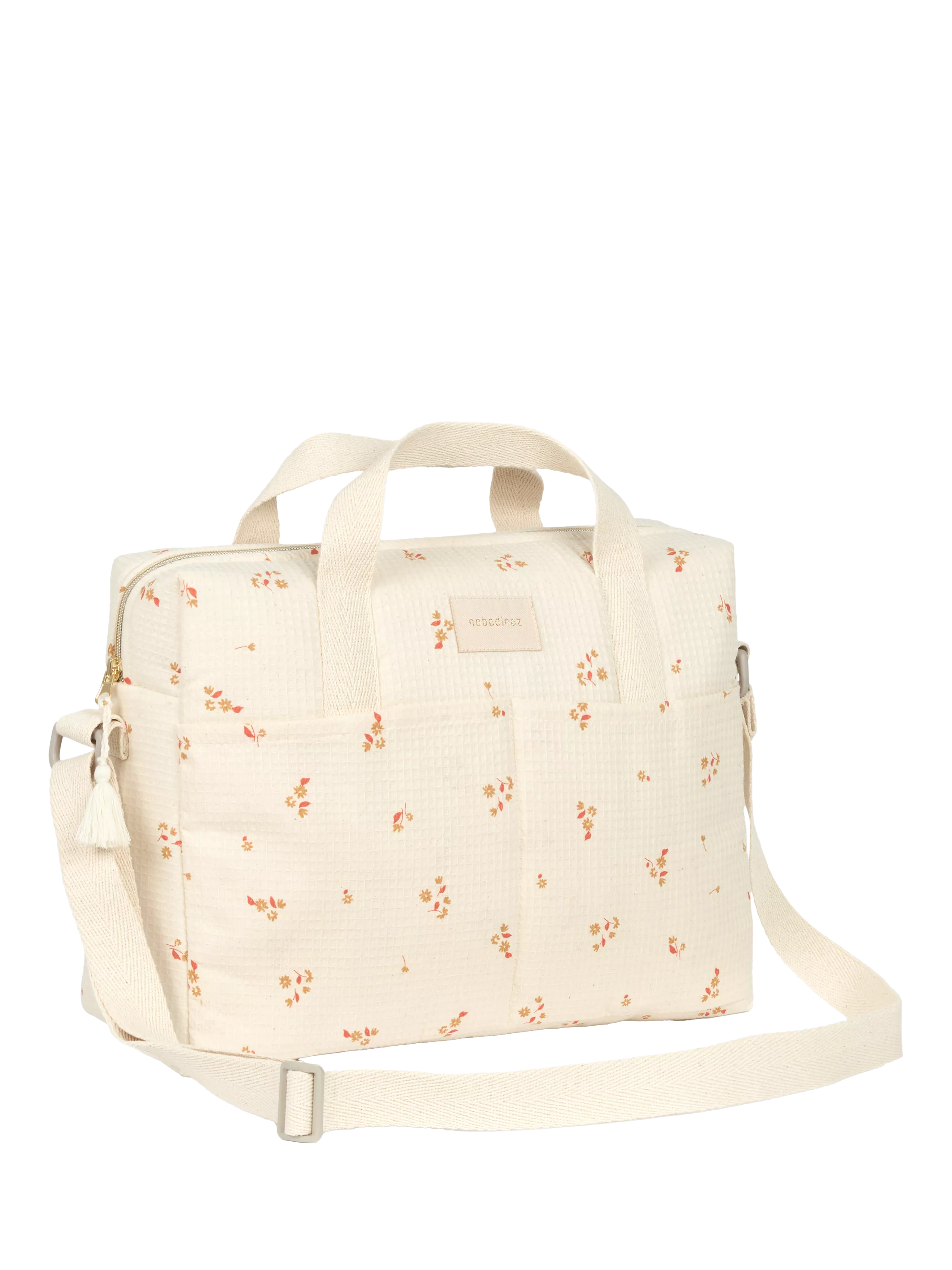 Nobodinoz Gala changing bag yellow lily organic cotton, UK version