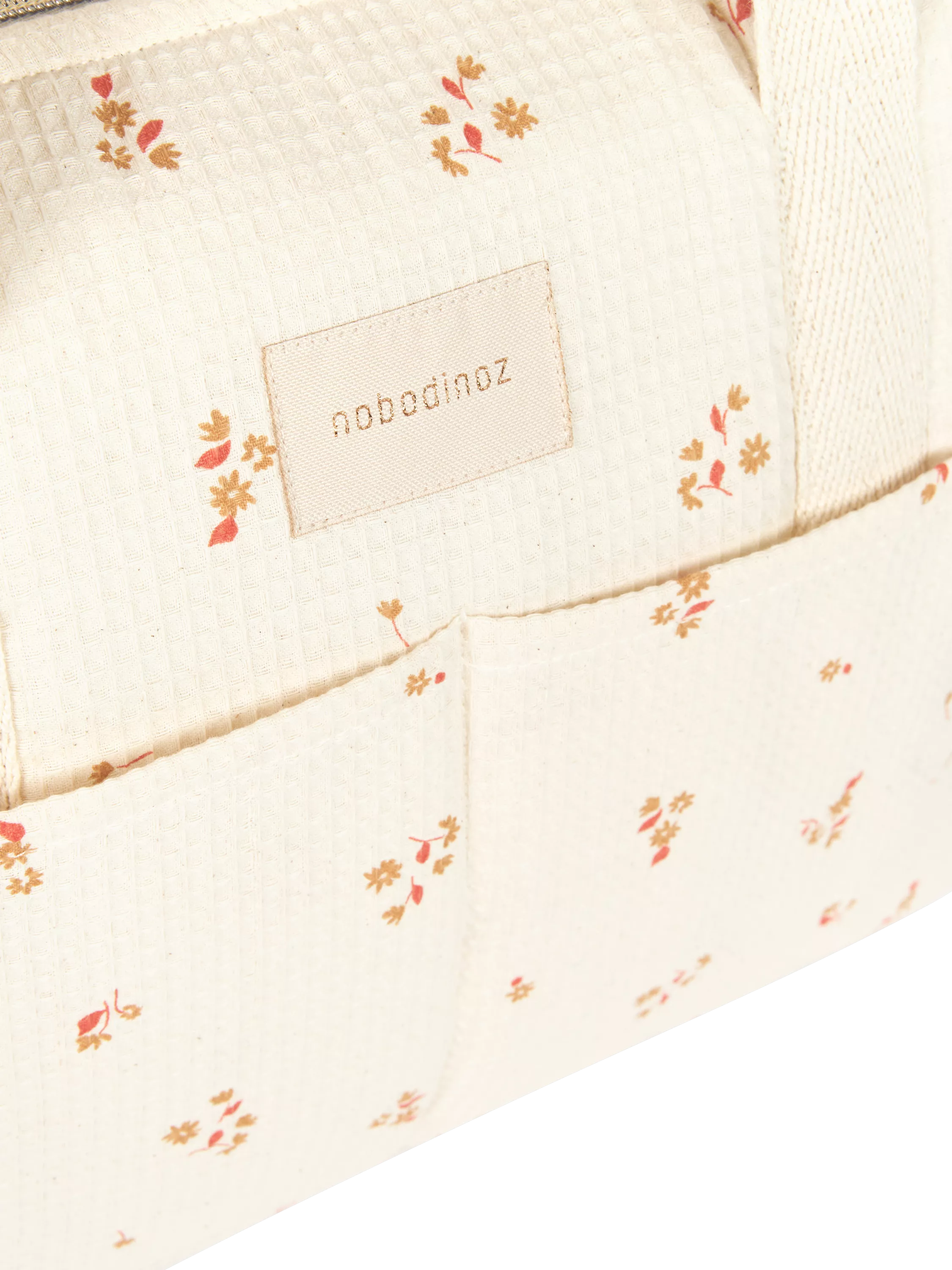 Nobodinoz Gala changing bag yellow lily organic cotton, UK version