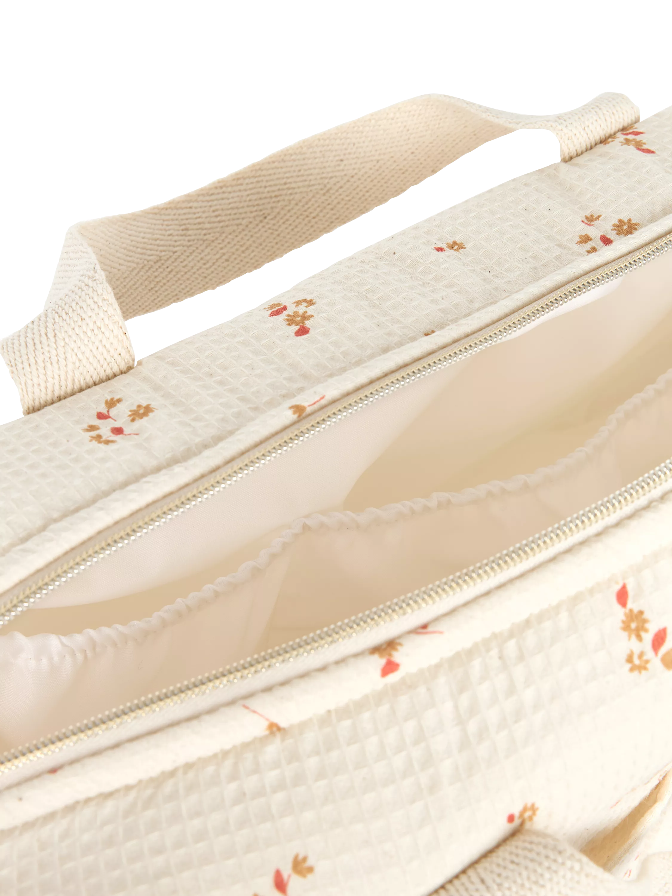 Nobodinoz Gala changing bag yellow lily organic cotton, UK version
