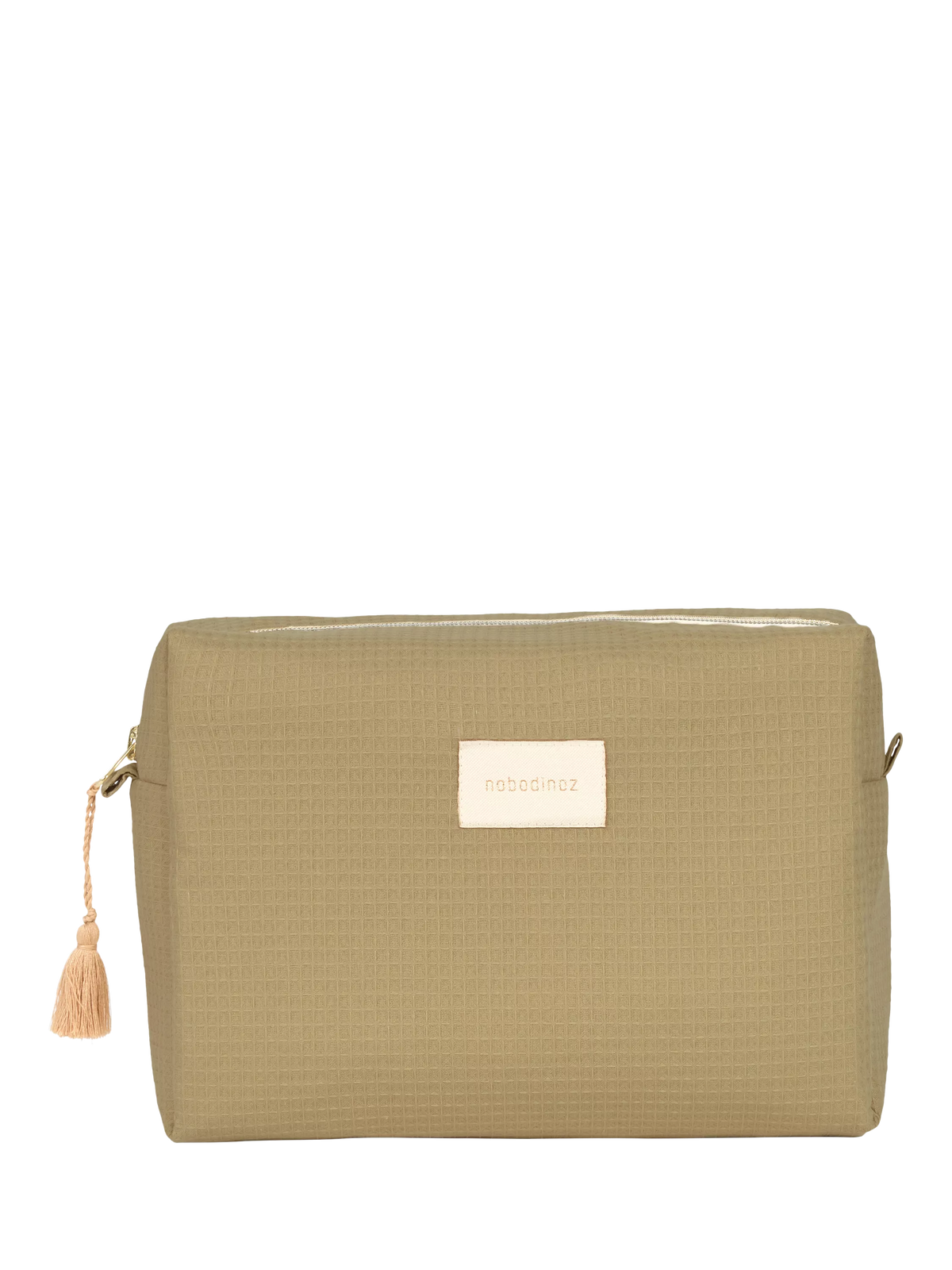 Nobodinoz Diva wash bag in olive green, imported from the UK