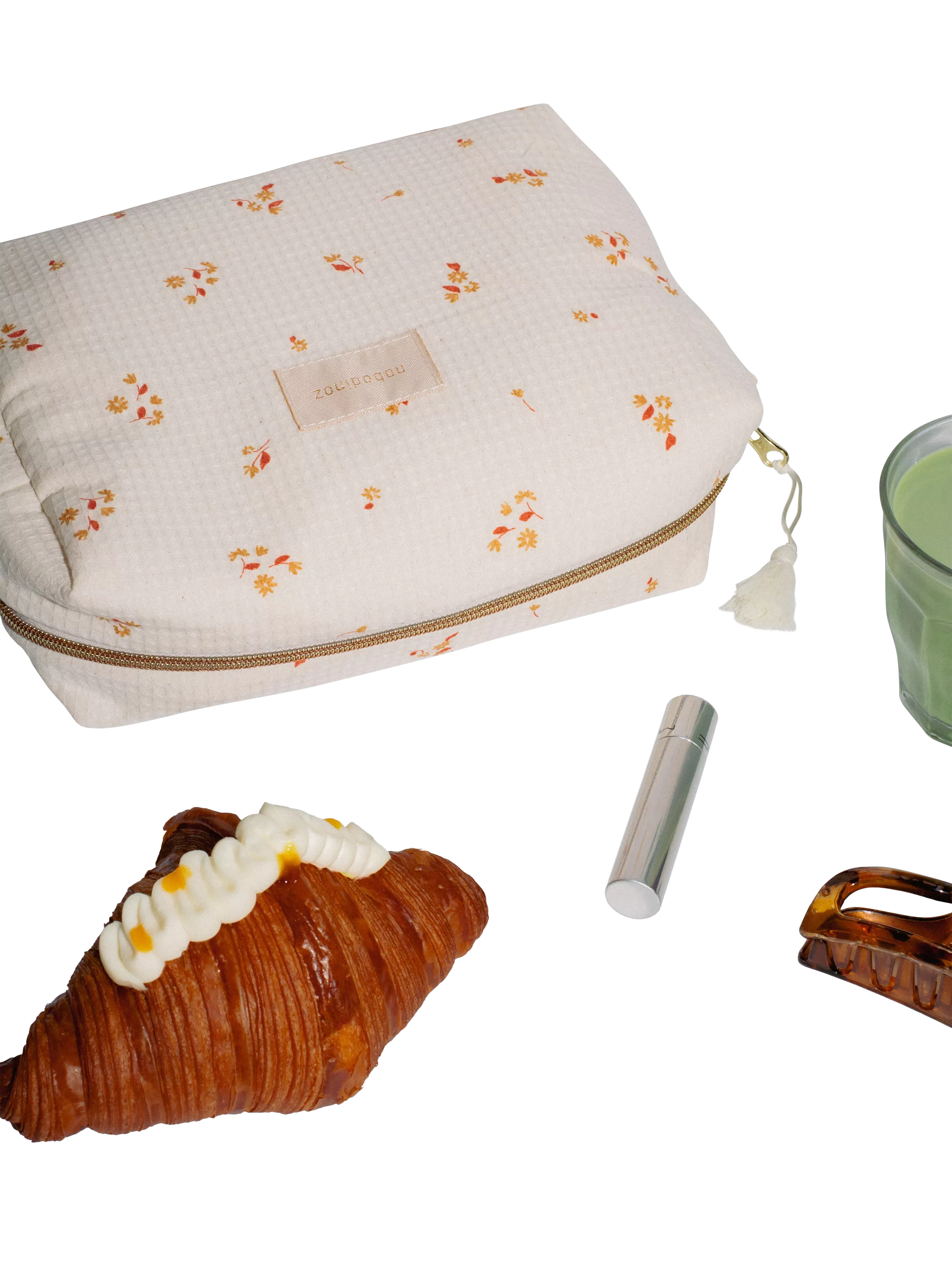 Nobodinoz Diva wash bag Yellow Lily imported from the UK