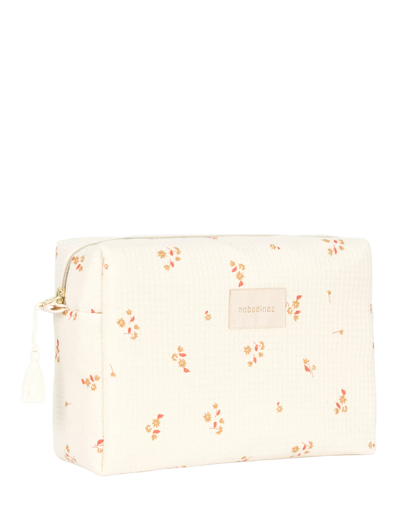 Nobodinoz Diva wash bag Yellow Lily imported from the UK