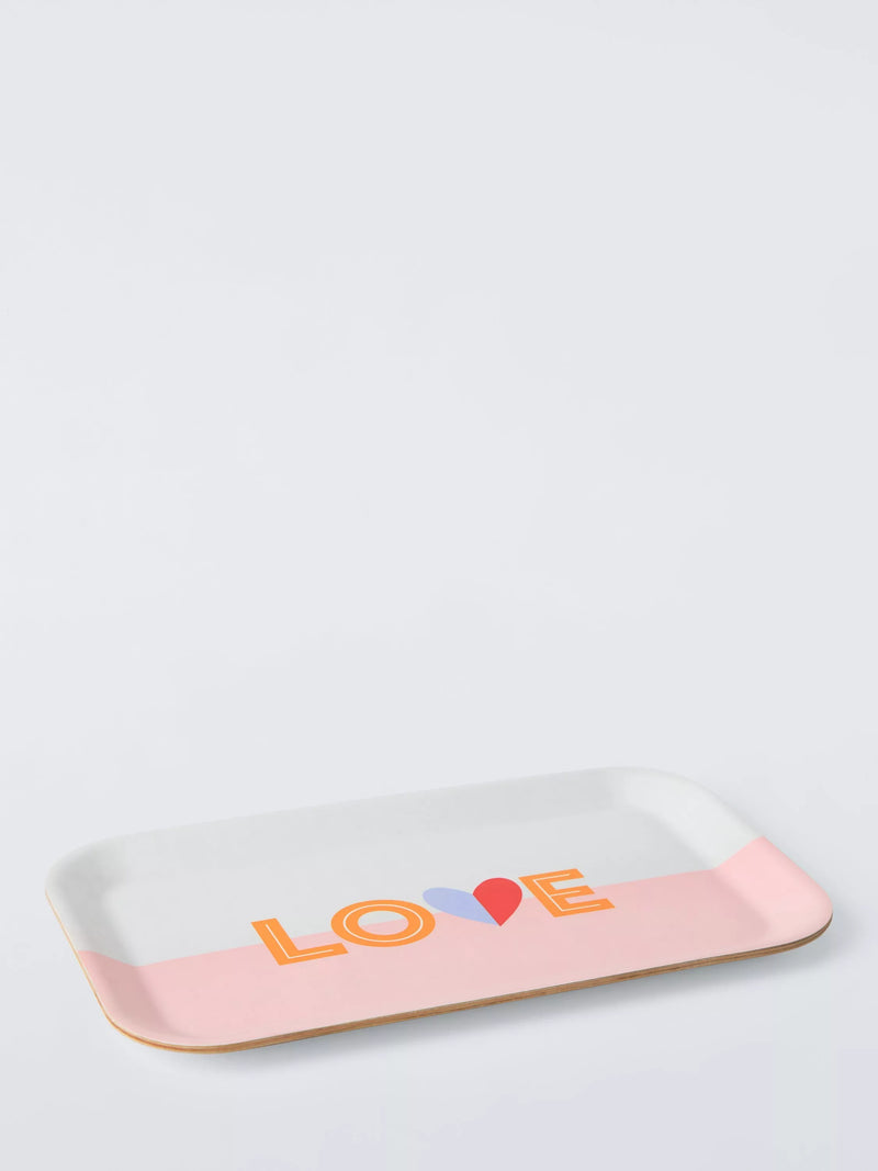John Lewis Love Heart Tray pink and white - UK version