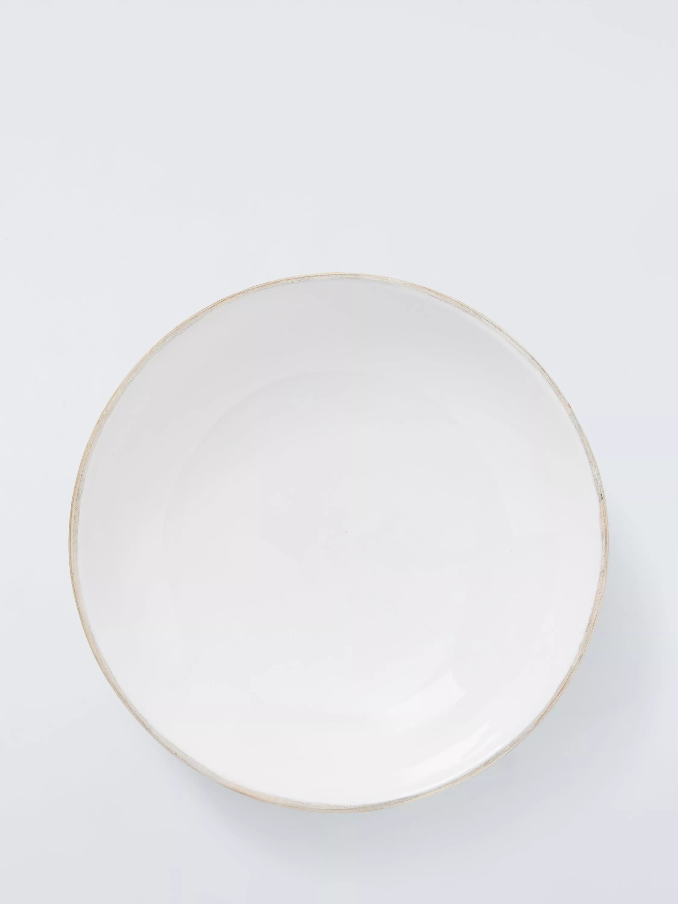 John Lewis white enamel mango wood serve bowl 35cm, imported from the UK