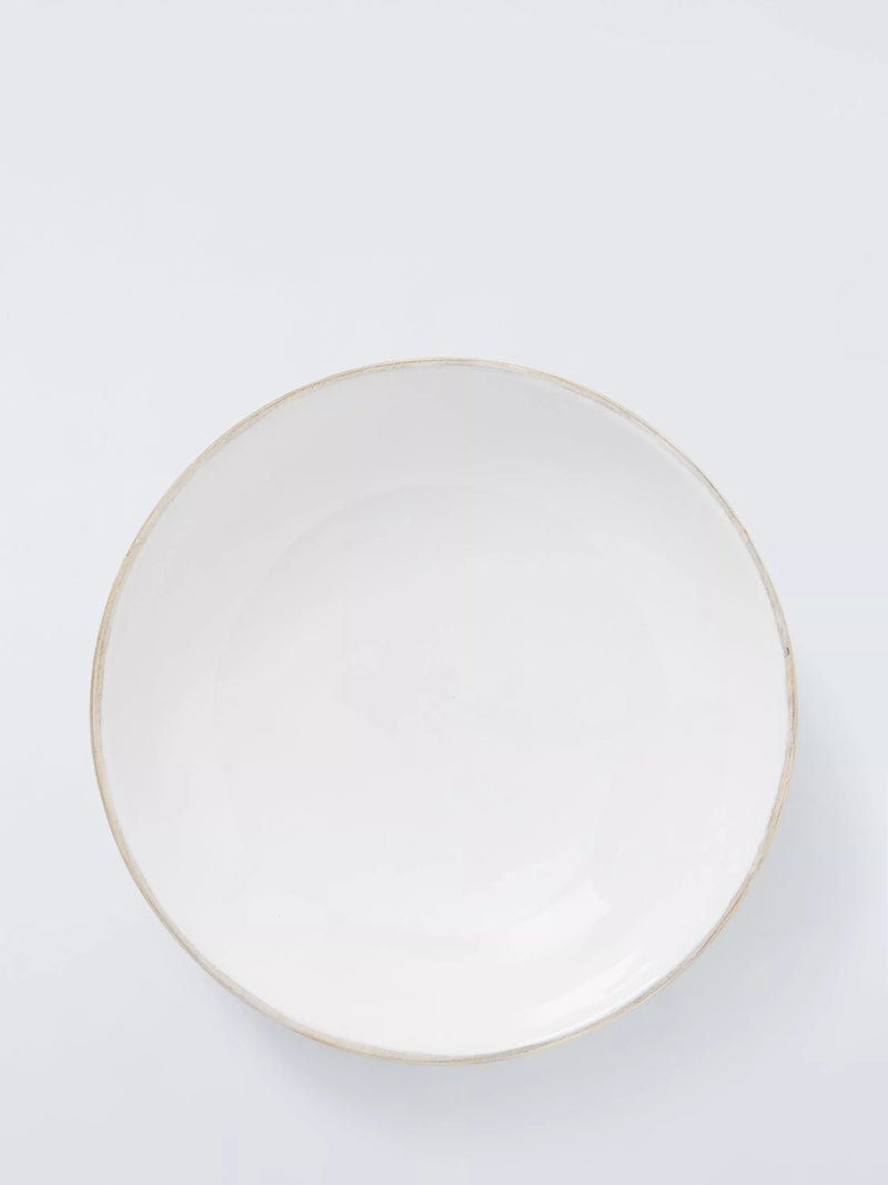 John Lewis white enamel mango wood serve bowl 35cm, imported from the UK