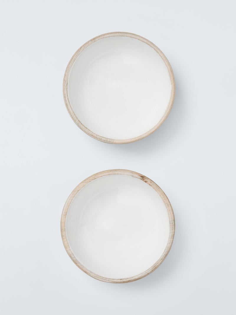 John Lewis coastal mango wood enamel bowl set 11cm (British brand)