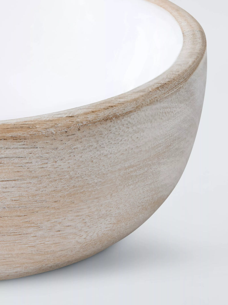 John Lewis coastal mango wood enamel bowl set 11cm (British brand)