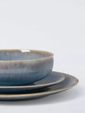 John Lewis Artisan stoneware dinnerware set light blue 12 piece, imported from the UK