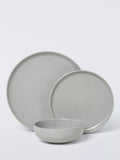 John Lewis dinnerware set speckle glaze grey 12 piece, imported from the UK
