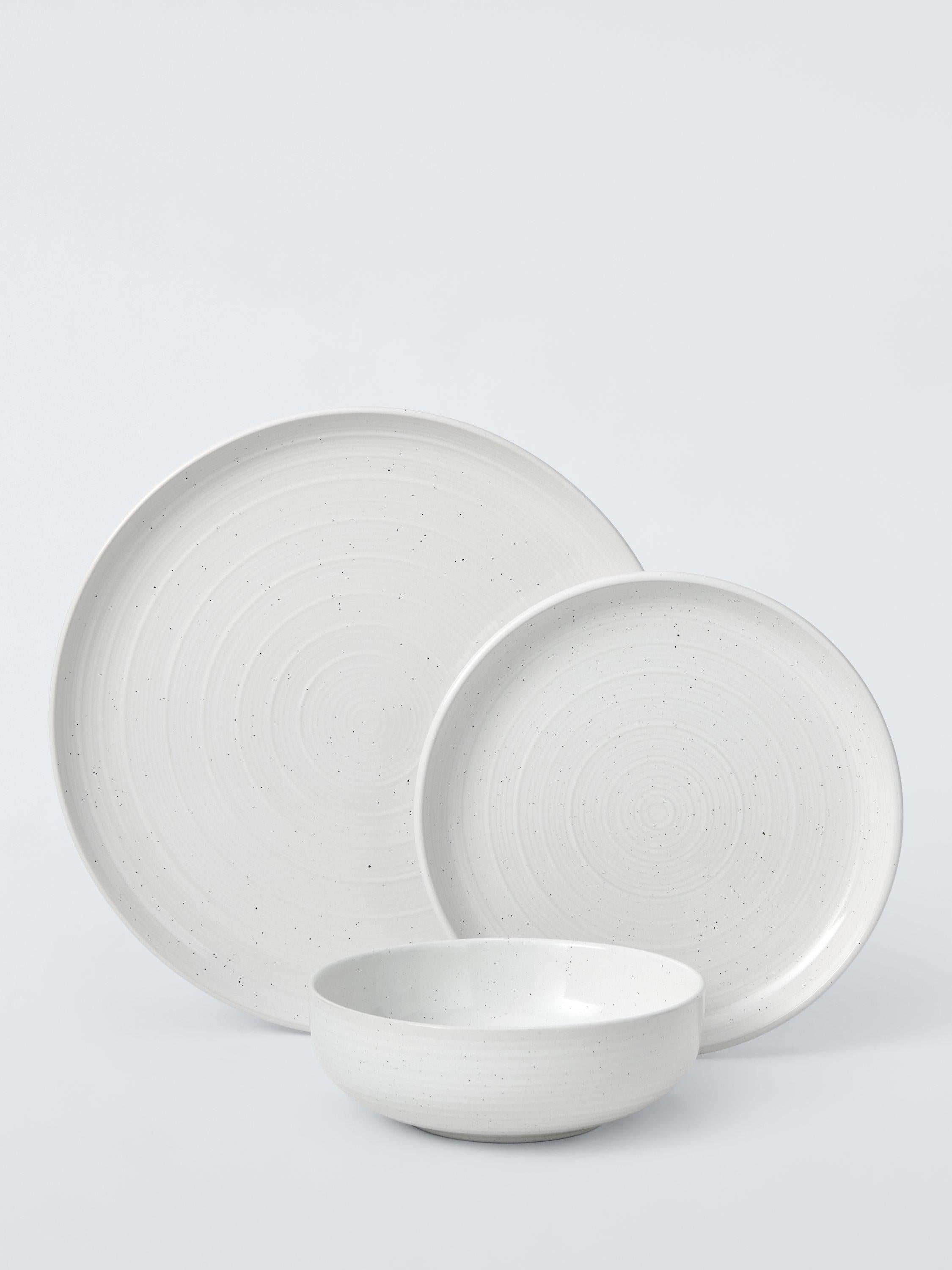 John Lewis 12-piece speckle glaze dinnerware set, imported from the UK