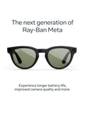 Meta Ray-Ban Headliner smart glasses Shiny Black G15 Green Lens - British product