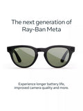 Meta Ray-Ban Headliner smart glasses Shiny Black G15 Green Lens - British product