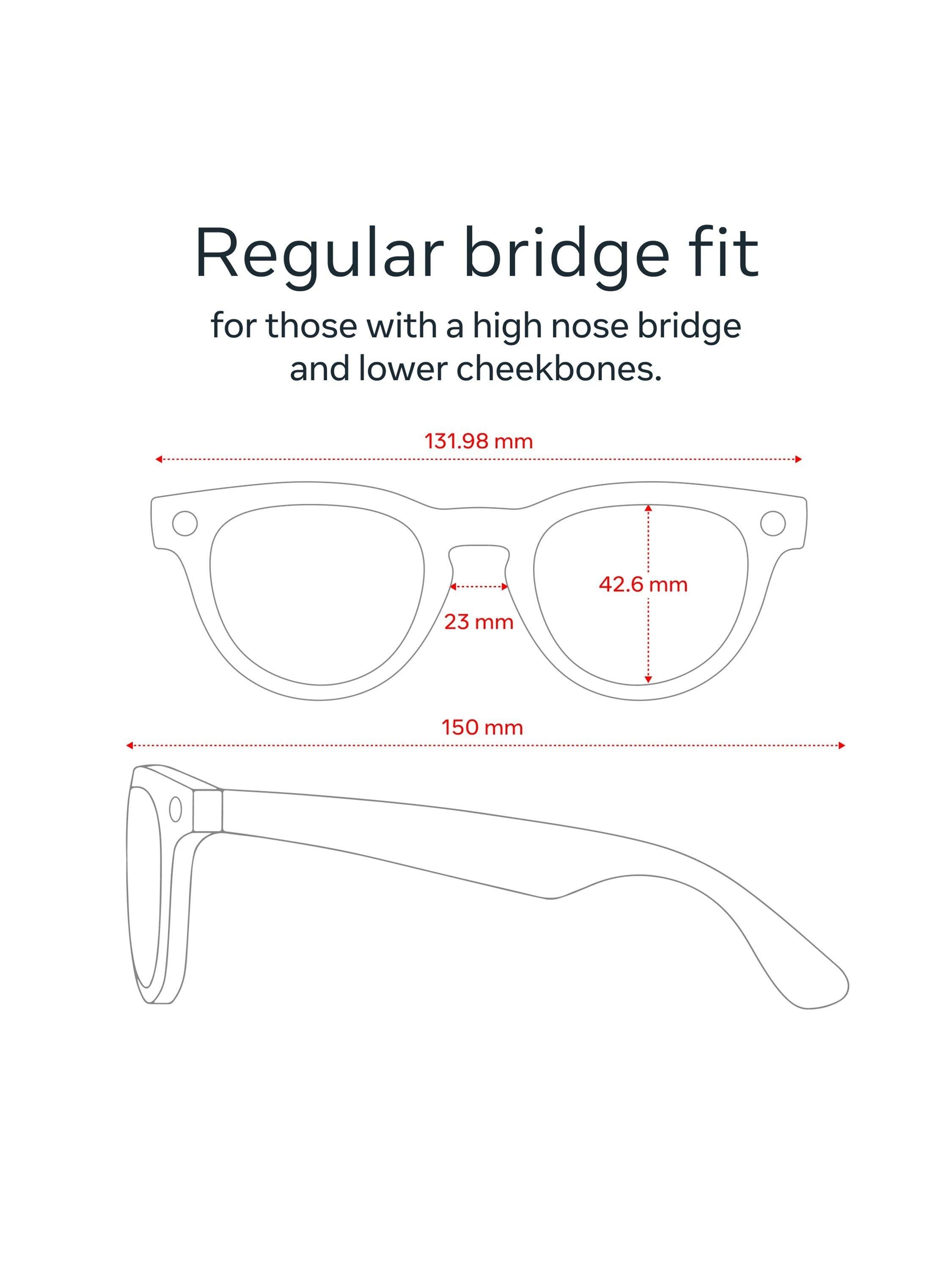 Meta Ray-Ban Headliner smart glasses Shiny Black G15 Green Lens - British product