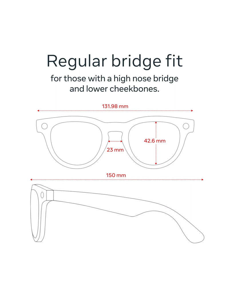 Meta Ray-Ban Headliner smart glasses Shiny Black G15 Green Lens - British product