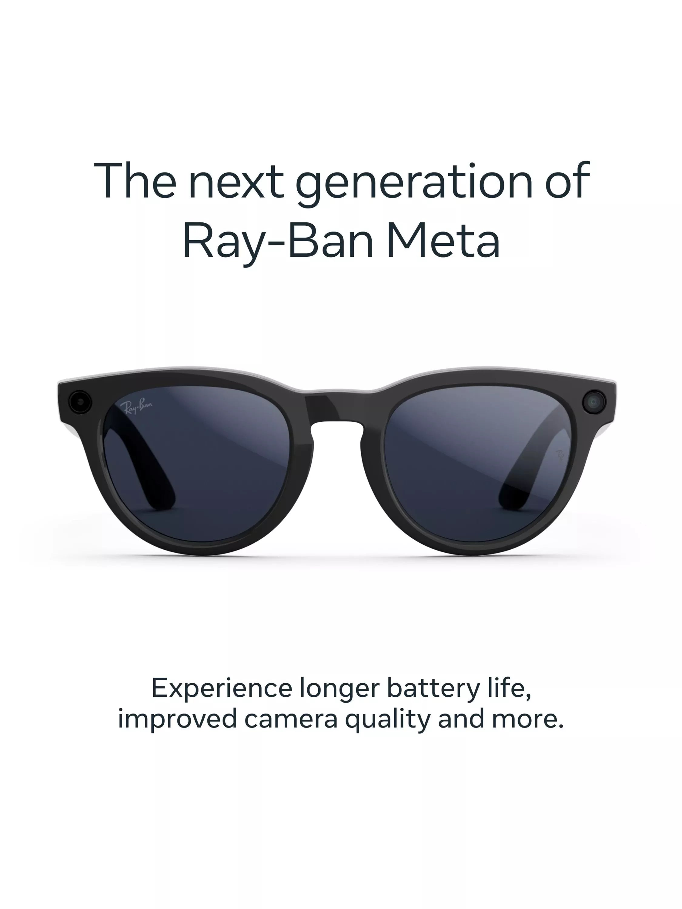 Meta Ray-Ban Headliner smart glasses Shiny Black Transitions - imported from the UK
