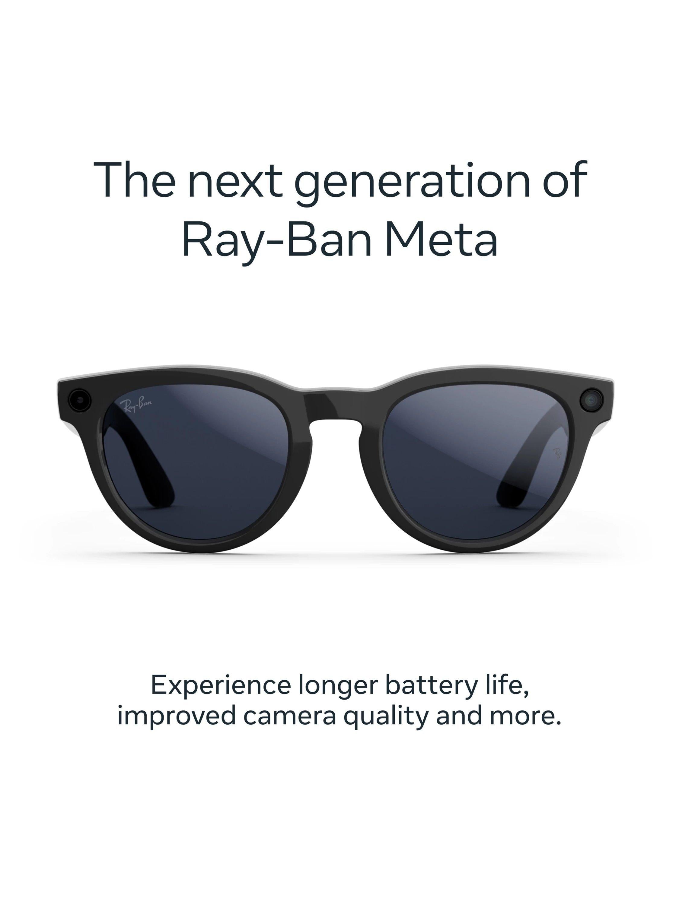 Meta Ray-Ban Headliner smart glasses Shiny Black Transitions - imported from the UK