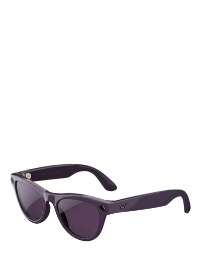 John Lewis Meta Ray-Ban Meta Skyler (Gen 2) Glasses, Shiny Aubergine, Clear to Ruby Transitions Lens- Buy online at McGrocer