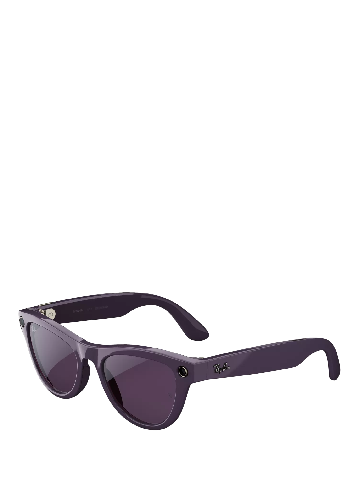 Meta smart glasses shiny aubergine clear to ruby transitions (British brand)