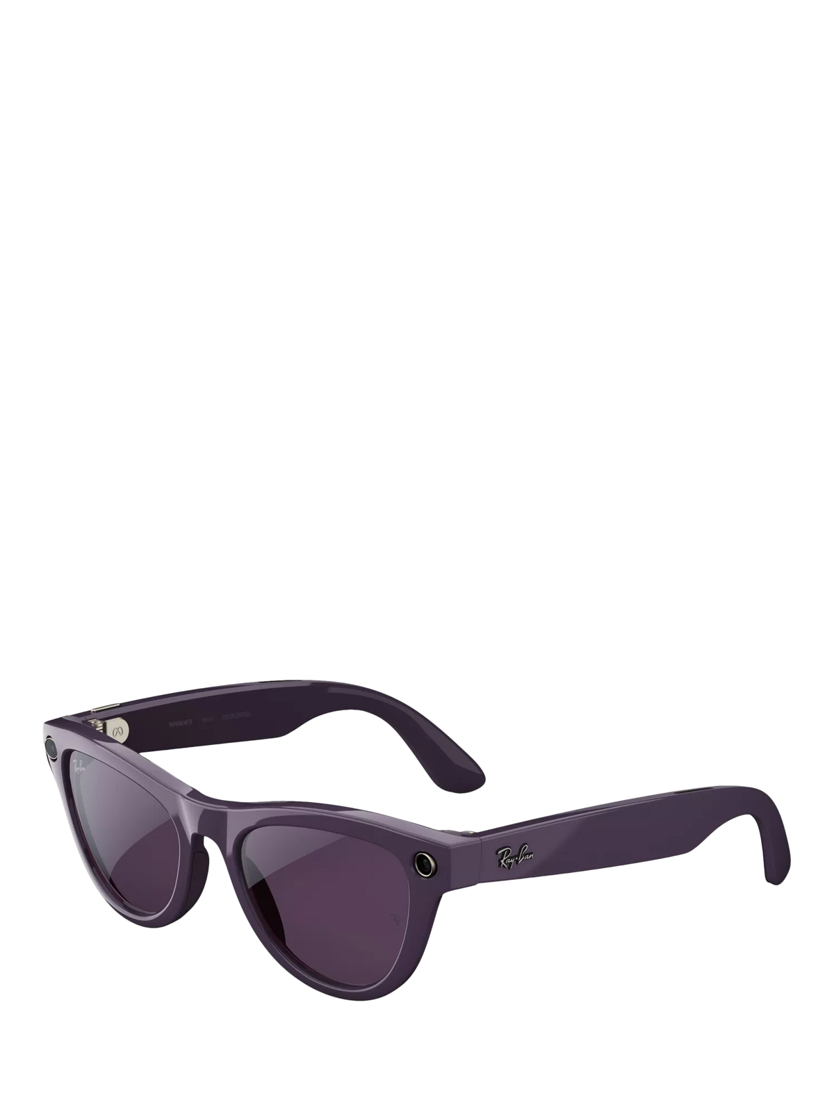 Meta smart glasses shiny aubergine clear to ruby transitions (British brand)