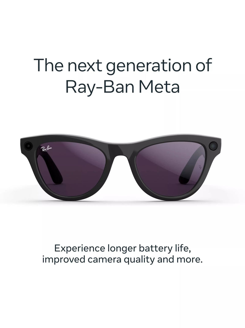 Meta smart glasses shiny aubergine clear to ruby transitions (British brand)