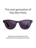 Meta smart glasses shiny aubergine clear to ruby transitions (British brand)