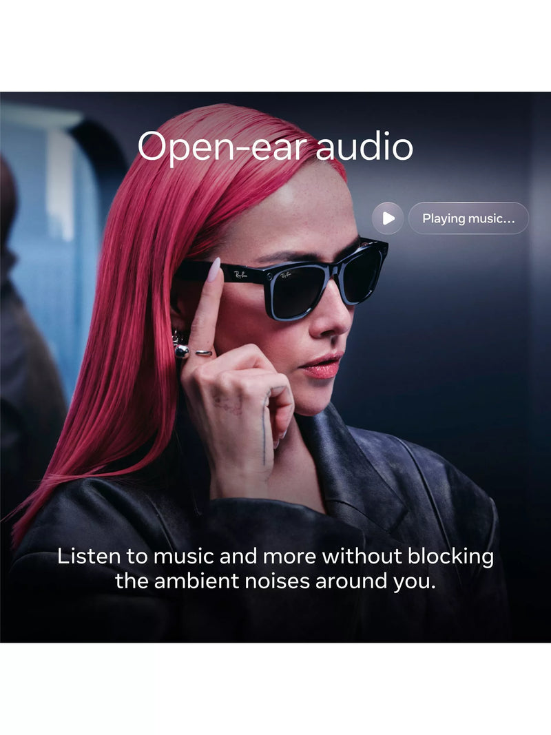Meta smart glasses shiny aubergine clear to ruby transitions (British brand)