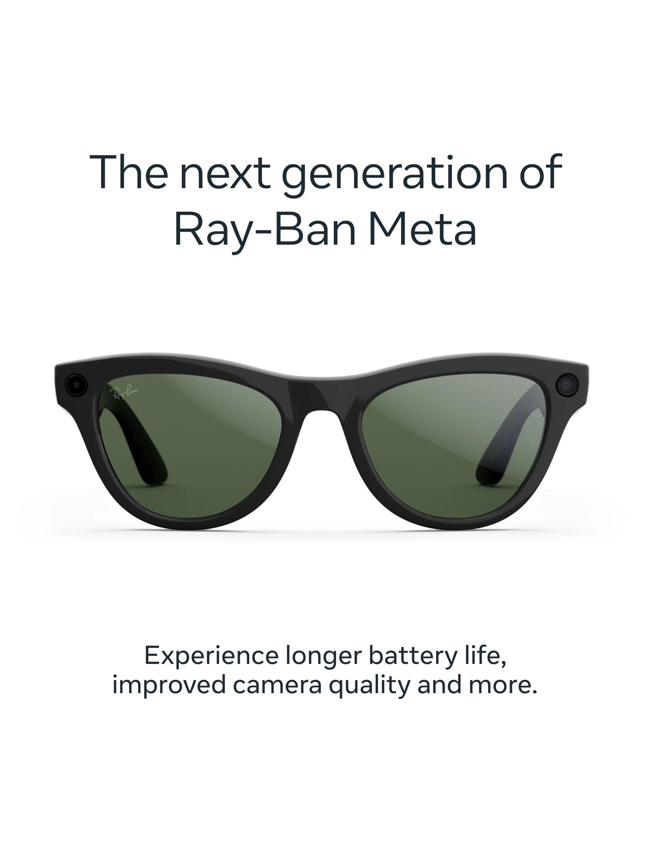 Meta Ray-Ban Skyler smart glasses Shiny Black, imported from the UK
