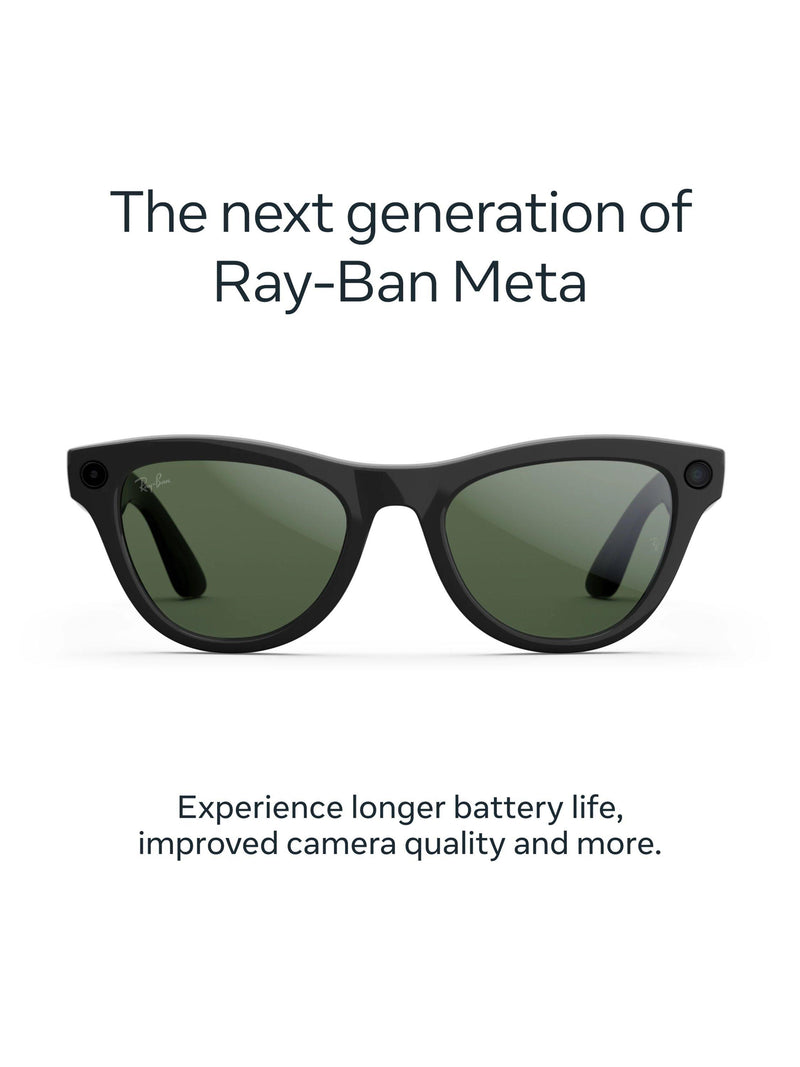 Meta Ray-Ban Skyler smart glasses Shiny Black, imported from the UK