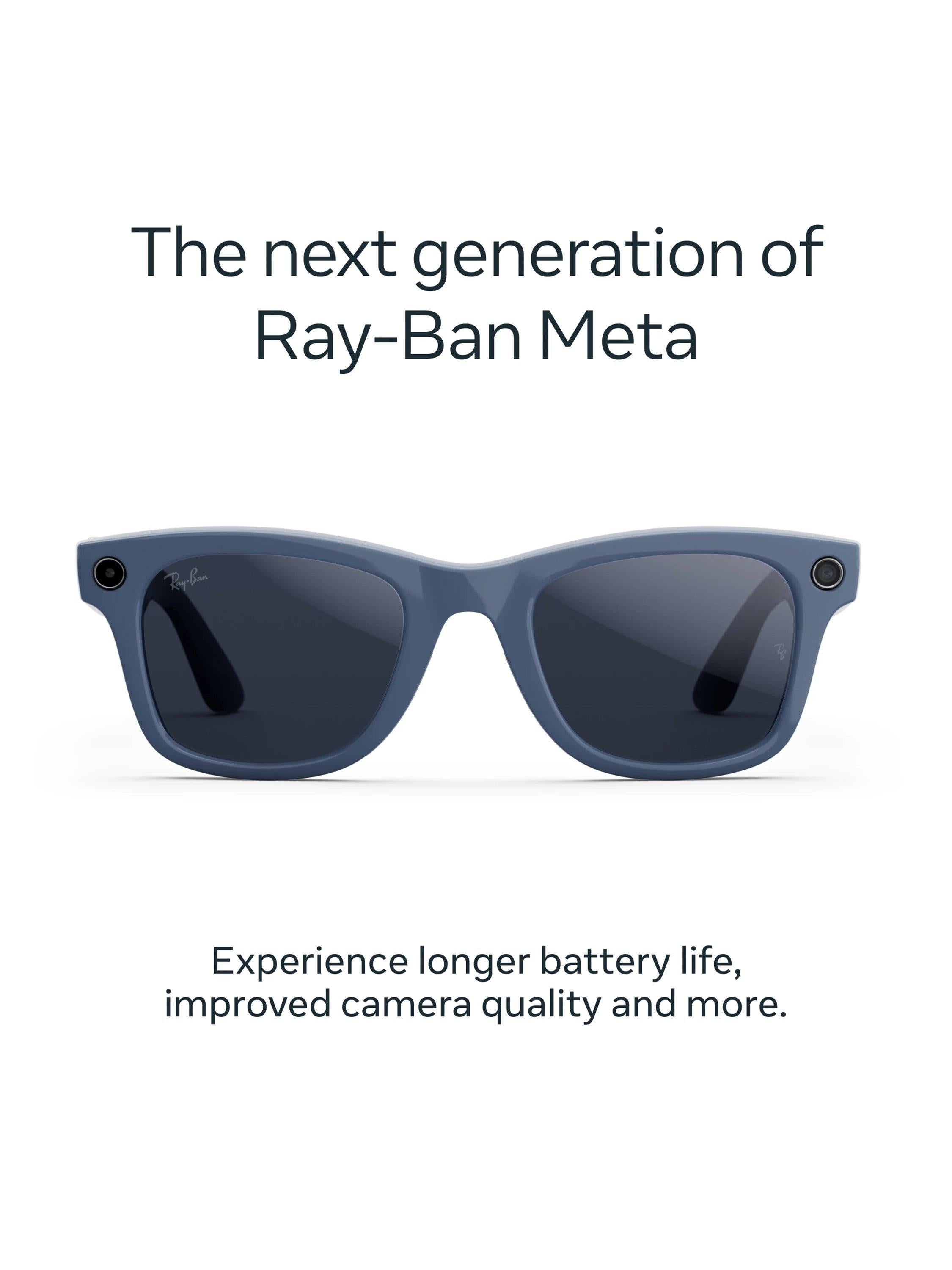 Ray-Ban Meta Wayfarer smart glasses shiny Stella Blue imported from the UK