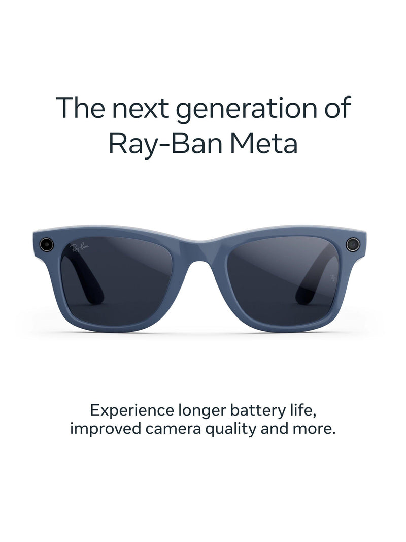 Ray-Ban Meta Wayfarer smart glasses shiny Stella Blue imported from the UK