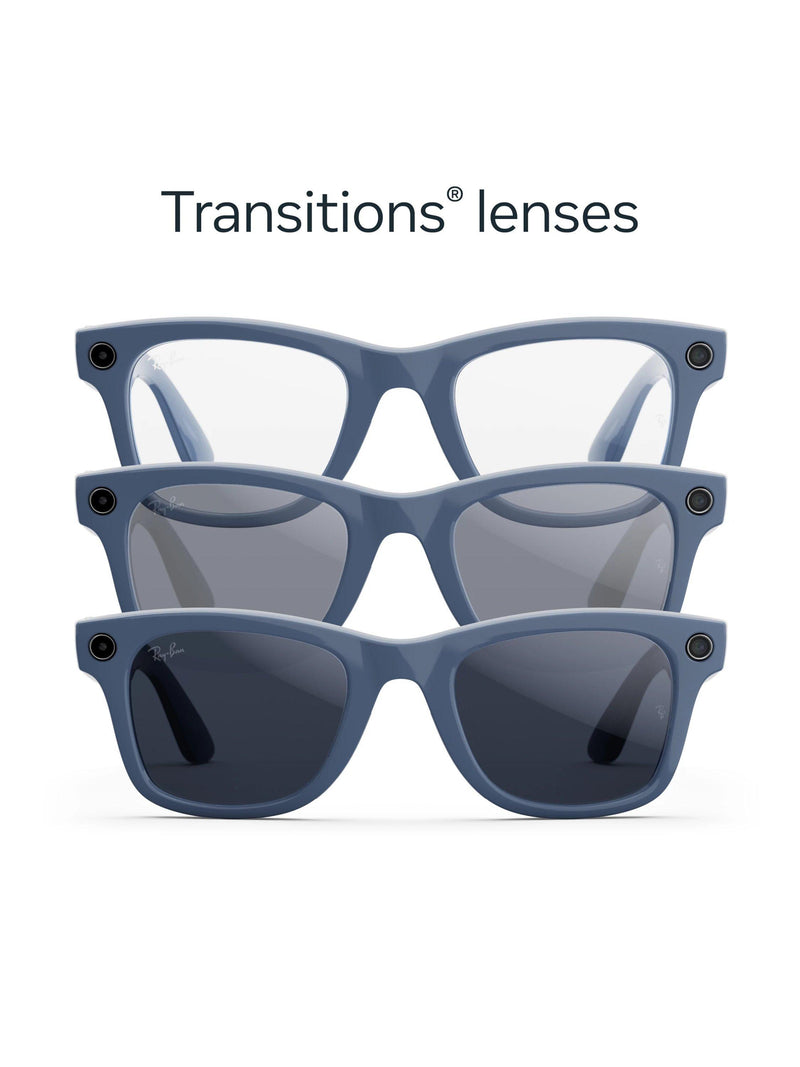 Ray-Ban Meta Wayfarer smart glasses shiny Stella Blue imported from the UK