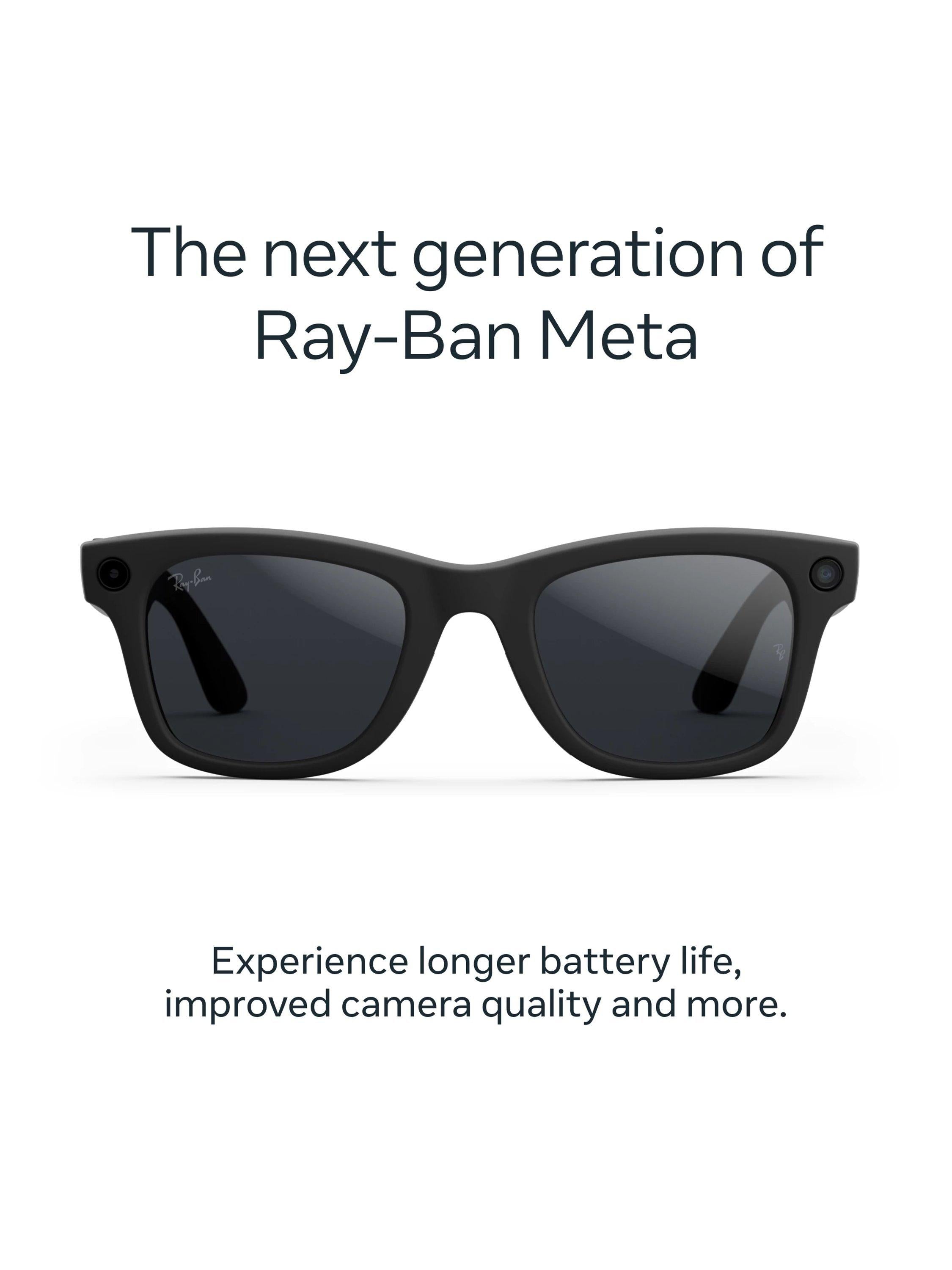 Meta Ray-Ban Wayfarer smart glasses matte black transitions lens large, imported from the UK