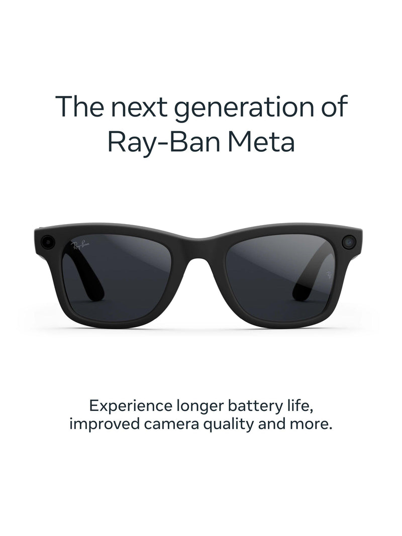 Meta Ray-Ban Wayfarer smart glasses matte black transitions lens large, imported from the UK