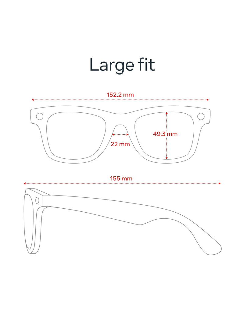 Meta Ray-Ban Wayfarer smart glasses matte black large (British brand)