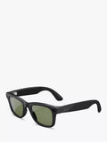 Meta Ray-Ban Wayfarer shiny black smart glasses with G15 green lens (British brand)