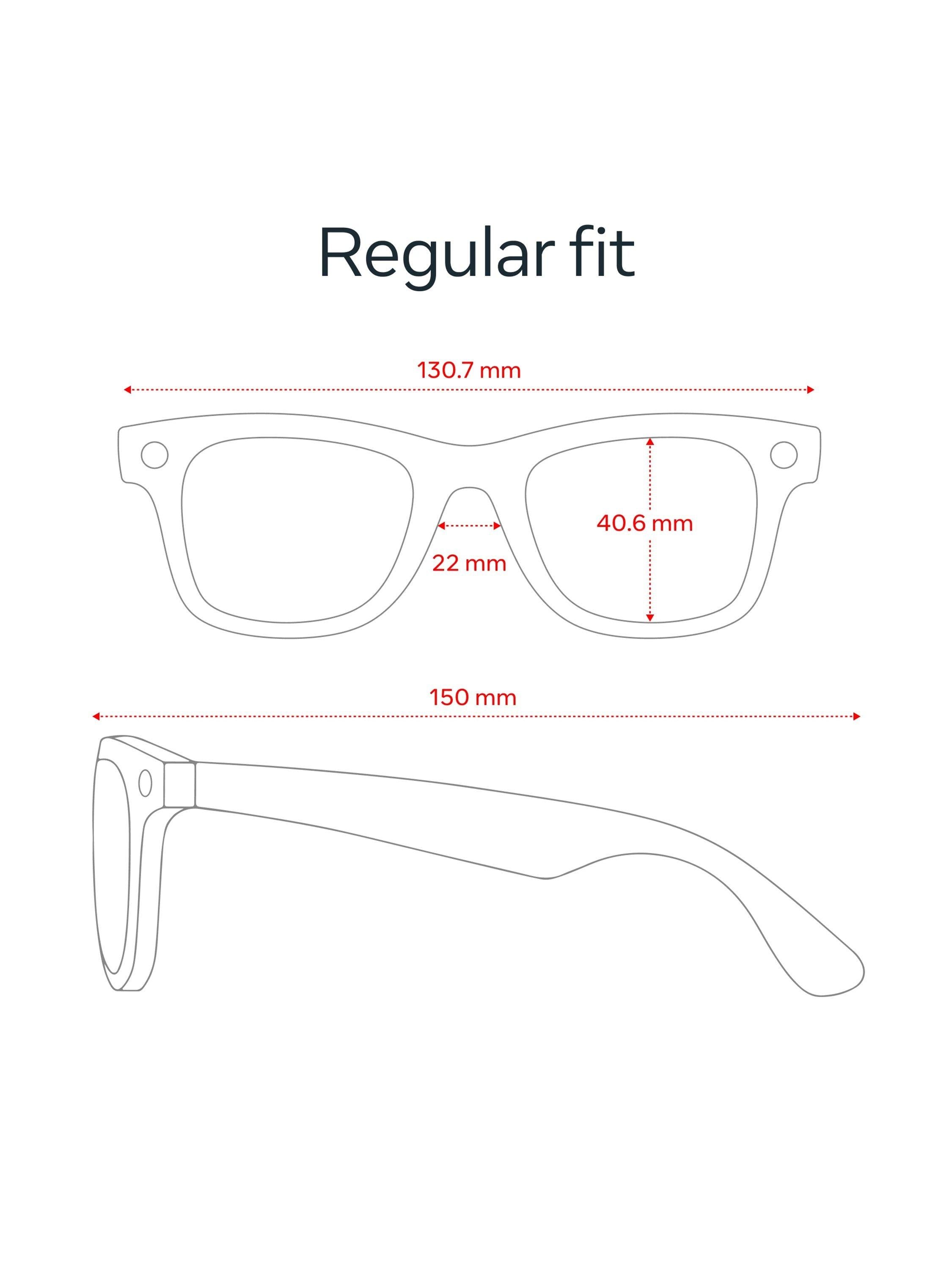 Meta Ray-Ban Wayfarer shiny black smart glasses with G15 green lens (British brand)