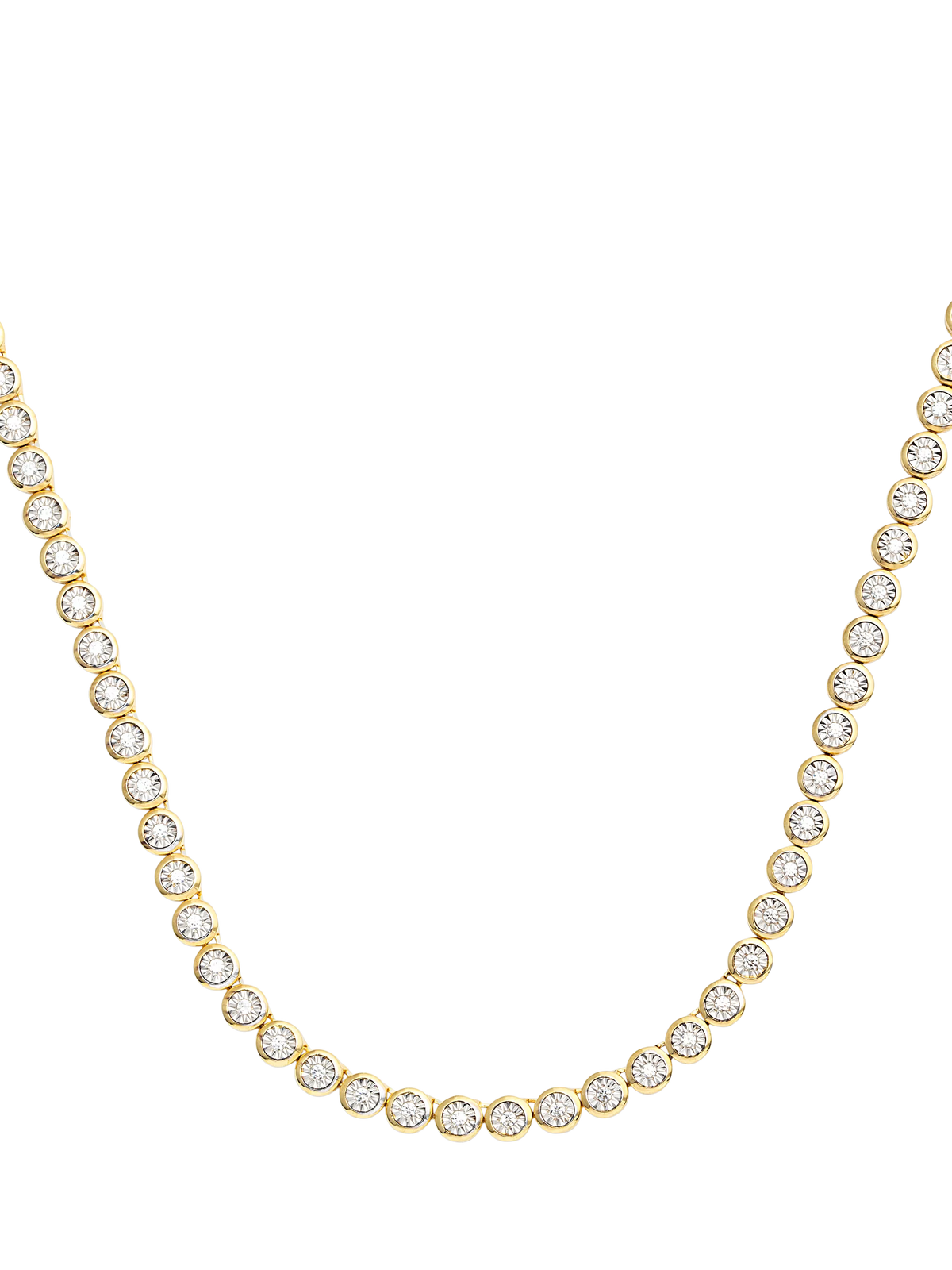 LARNAUTI lab-grown diamond tennis necklace 1ct illusion set, UK version