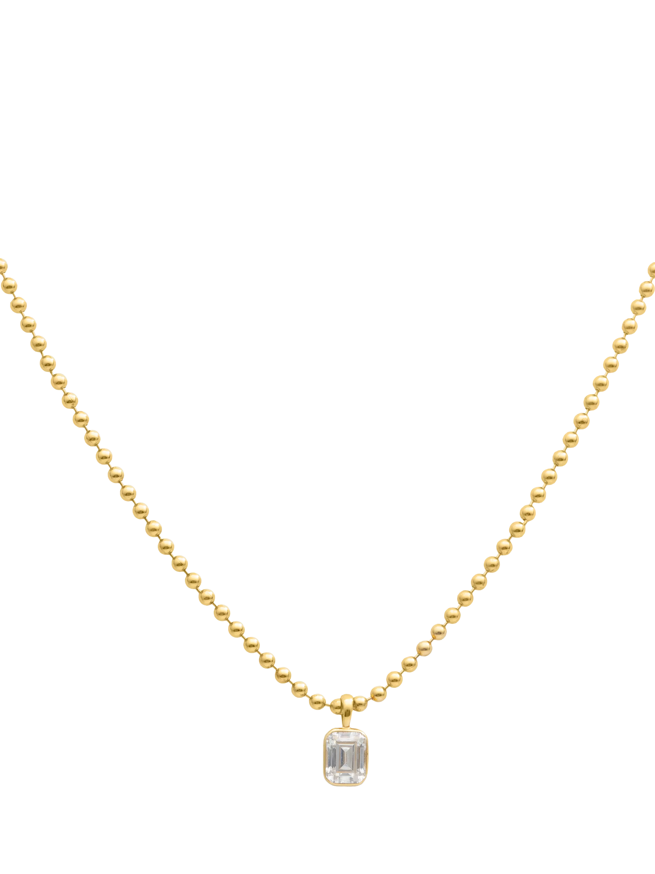LARNAUTI diamond pendant emerald cut solitaire 0.30ct (British brand)