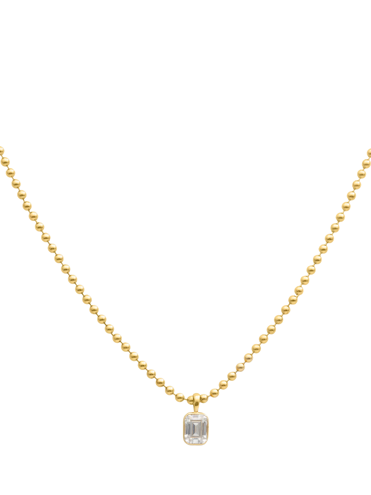 LARNAUTI diamond pendant emerald cut solitaire 0.30ct (British brand)