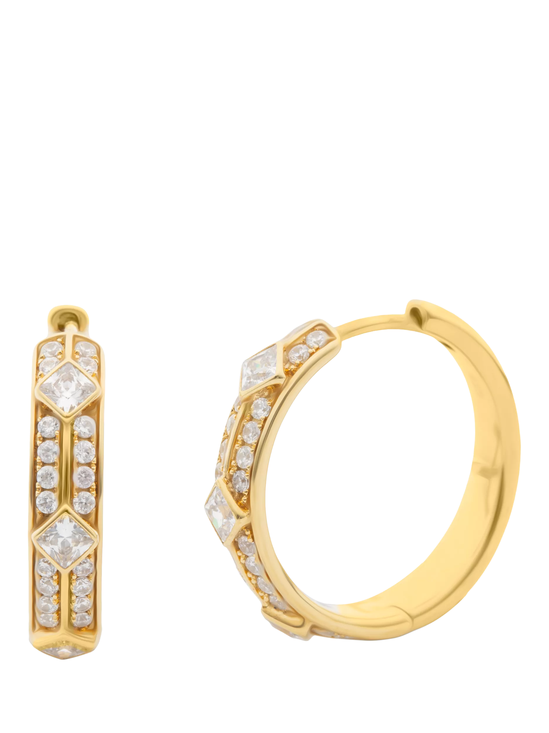 LARNAUTI pave princess hoop earrings 0.50ct diamond - British product