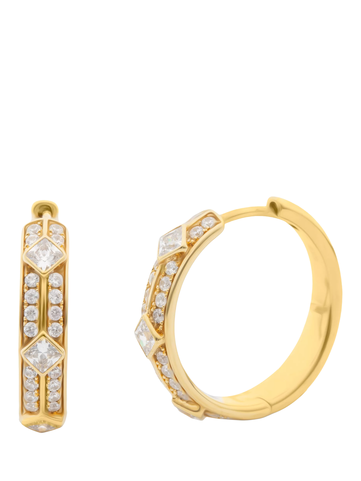 LARNAUTI pave princess hoop earrings 0.50ct diamond - British product