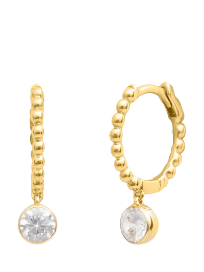 John Lewis LARNAUTI Lombok 18ct Vermeil 0.50ct Round Solitaire Lab-Grown Diamond Hoop Earrings- Buy online at McGrocer
