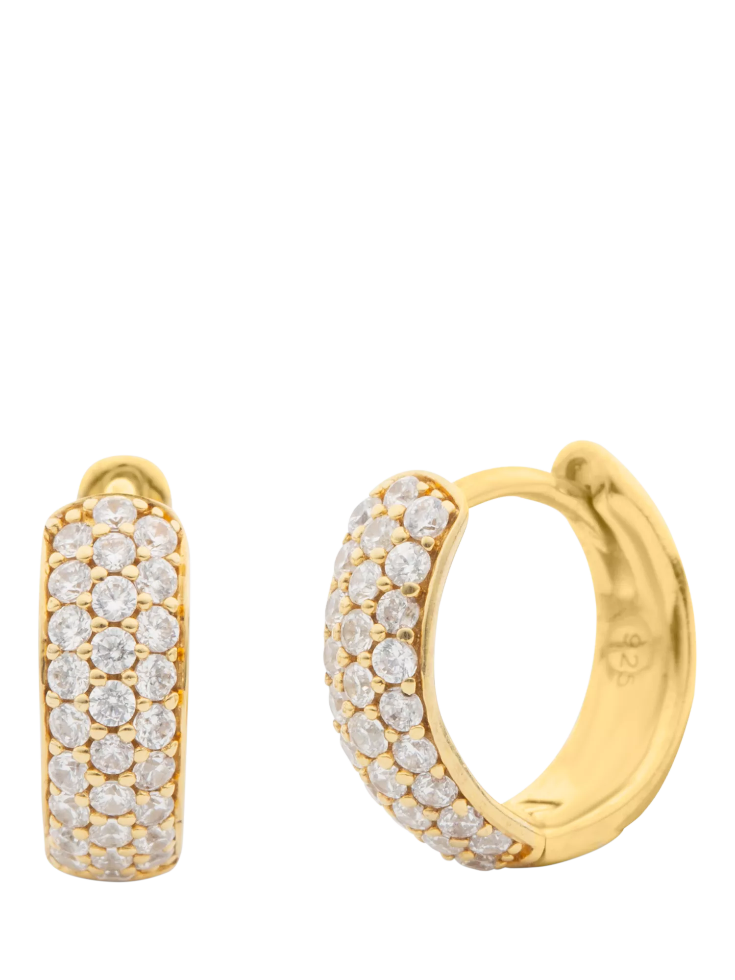 LARNAUTI lab grown diamond pave hoop earrings 0.50ct 18ct vermeil, imported from the UK