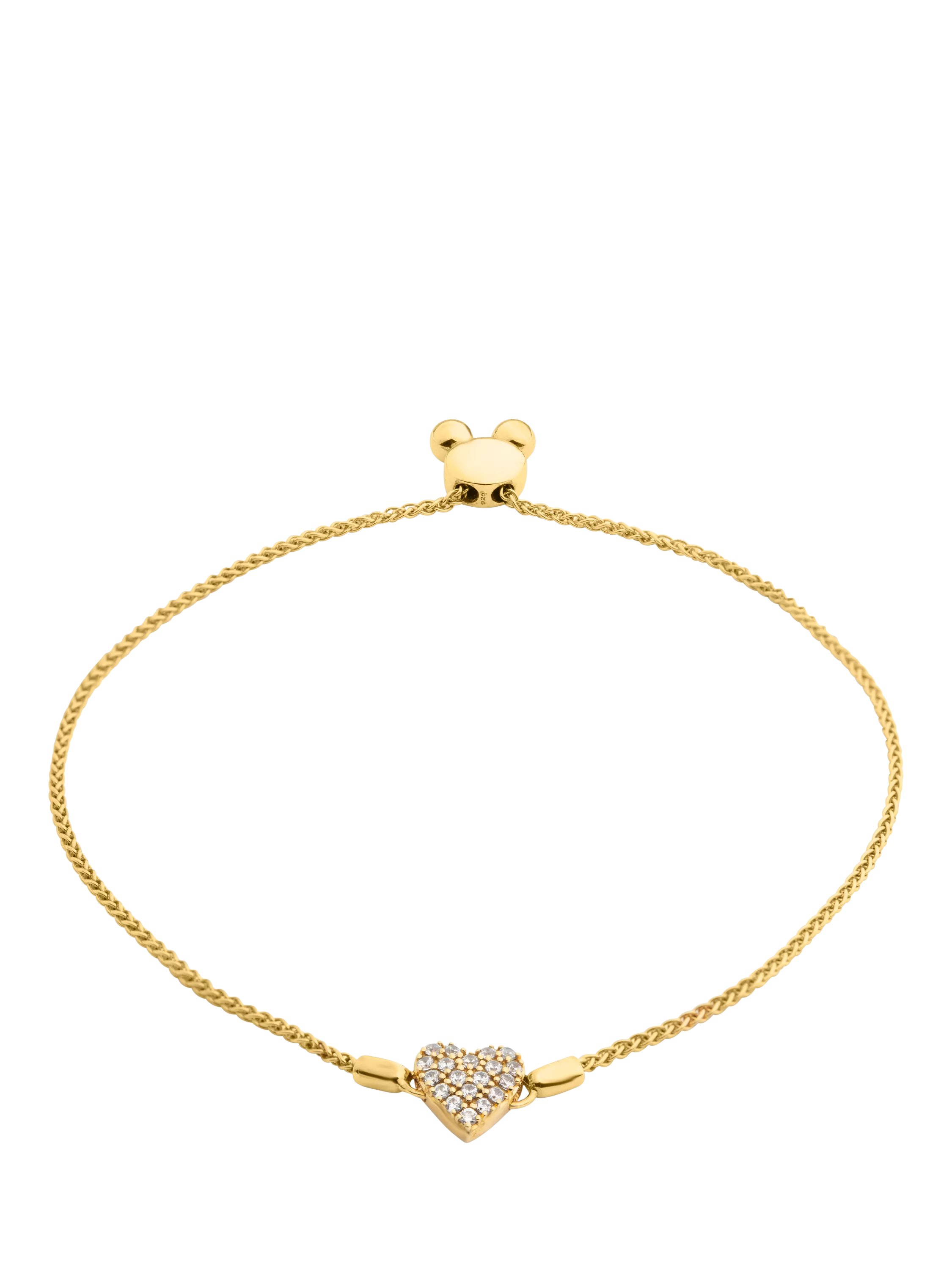 LARNAUTI 18ct gold vermeil diamond heart slider bracelet (British brand)