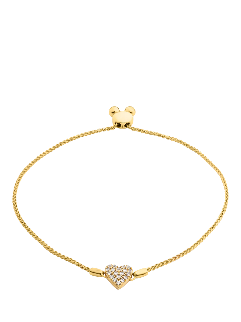 LARNAUTI 18ct gold vermeil diamond heart slider bracelet (British brand)