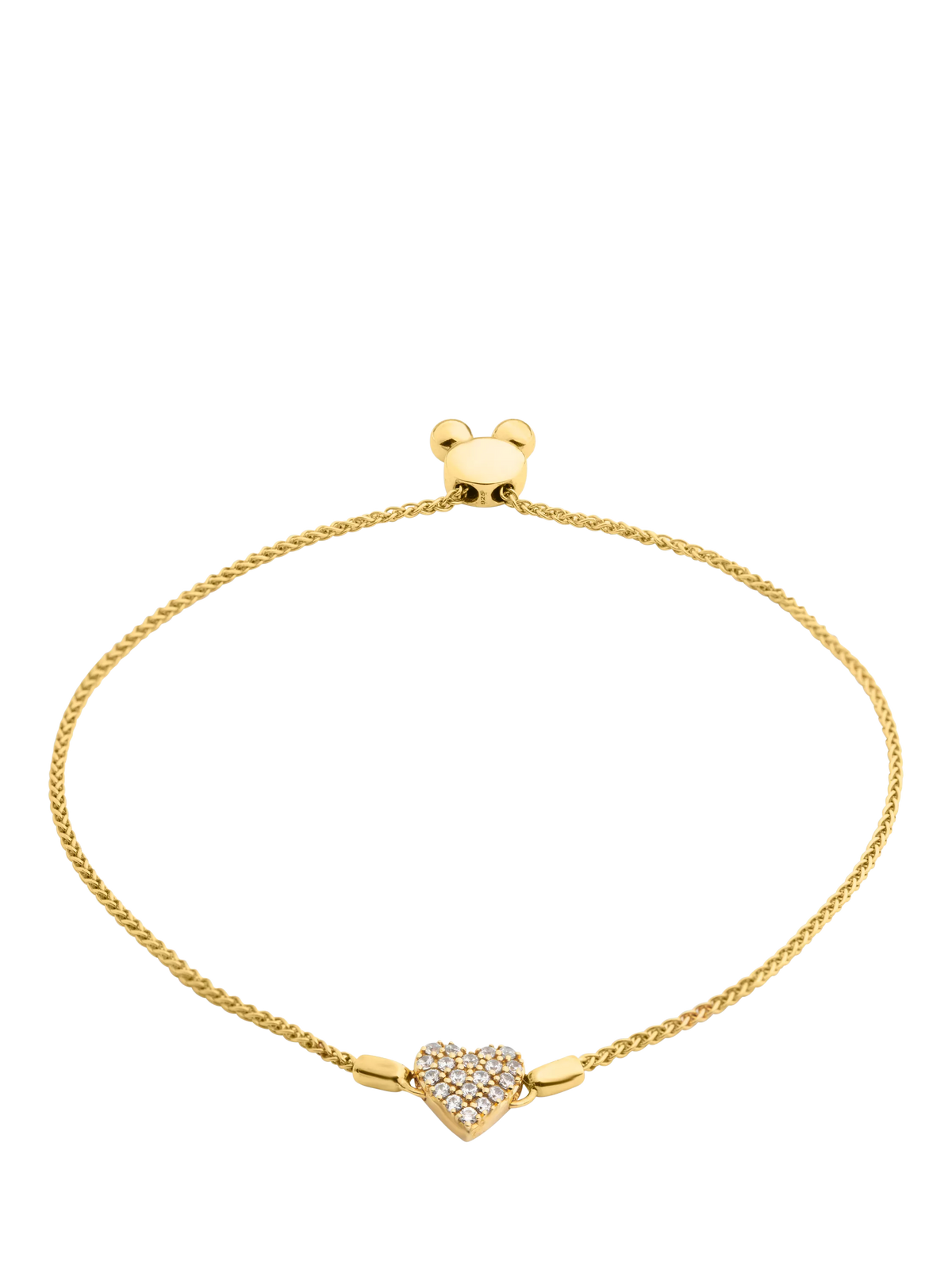 LARNAUTI 18ct gold vermeil diamond heart slider bracelet (British brand)