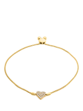 LARNAUTI 18ct gold vermeil diamond heart slider bracelet (British brand)